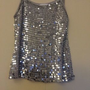 Pamplona Silver Sequin Top